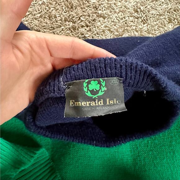 80s Vintage Emerald Isle Knit Sweater Made In Ireland Men’s Size XXL /2XL - Picture 4 of 5